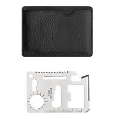 OBG PUB - Outil multifonction en inox avec étui en PU Pactos