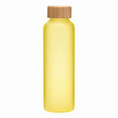 OBG PUB - Bouteille en verre avec couvercle en bambou Froste