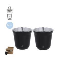 OBG PUB - Set de verres 80ml en acier inoxydable recyclé Aly