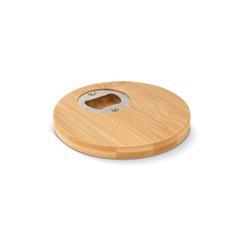 OBG PUB - Sous-verre en bambou avec décapsuleur en acier Wie