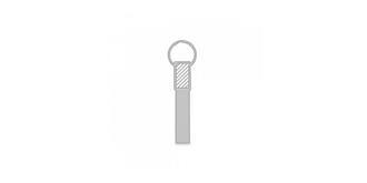 Porte-clés en métal et simili cuir Watyh - Marquage Recto