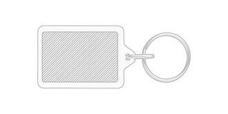 Porte-clés en plastique rectangulaire Ace - Marquage Verso