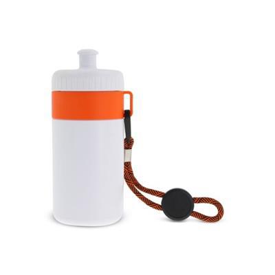 Bouteille de sport bicolore 500 ml en PP Tokane Blanc / Orange