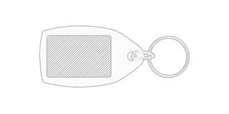 Porte-clés en plastique ovale transparent Glassy - Marquage Recto