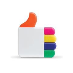 OBG PUB - Surligneur en forme de J'aime 5 couleurs Harrison