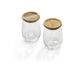 OBG PUB - Set de deux verres avec plateau en bois Terinosa