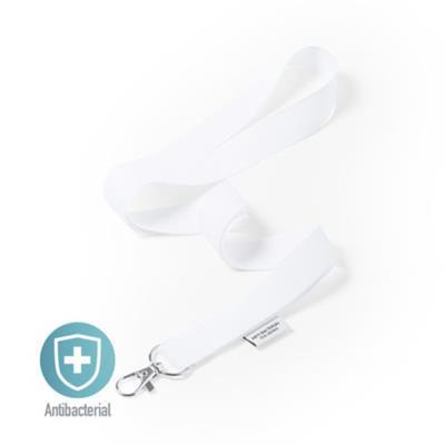 Lanyard Antibactérien en Polyester durable Yest Blanc