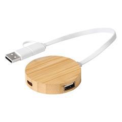 OBG PUB - Port USB de forme ronde en bambou durable Nyclom