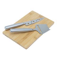 OBG PUB - Set à fromage de 3 pièces en acier et bambou Siame