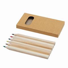 OBG PUB - Set de 6 petits crayons de couleur en bois Satimak