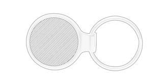 Porte-clés en métal rond Cannois - Marquage Recto