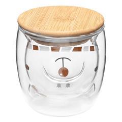 OBG PUB - Verre double paroi avec couvercle en bambou Santa