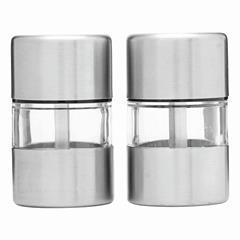 OBG PUB - Set de salière et poivrière en acier inox Makeba