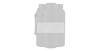 Gourde fabriquée en plastiques recyclé Lecit - Marquage autour