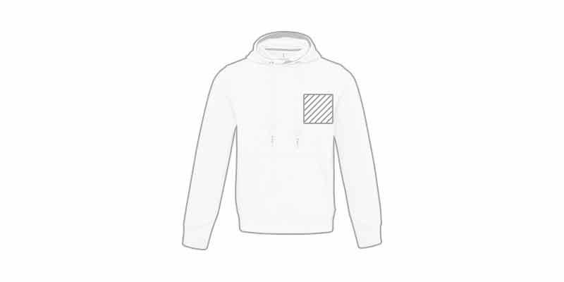 OBG PUB - Sweat à capuche confortable en polyester Bokane - Marquage poitrine gauche Sweat à capuche confortable en polyester Bokane - Marquage poitrine gauche