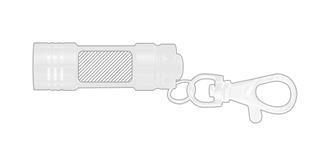 Porte-clés lampe torche mini Torch - Marquage Recto