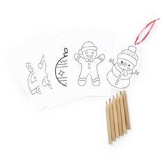 OBG PUB - Set d'ornements de noël avec crayon de couleur Jua