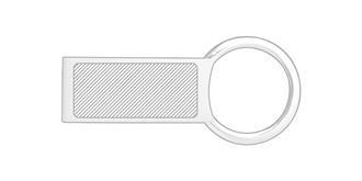 Porte-clés lampe torche rectangulaire Nantais - Marquage Recto