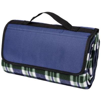 Couverture motif tartan en polyester Parkos Bleu