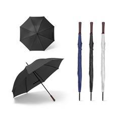 OBG PUB - Parapluie en polyester avec poignée en bois Sarben