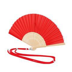 OBG PUB - Éventail en polyester avec cordon de transport Pow