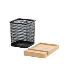 OBG PUB - Porte-stylo en maille avec base en bambou Rajoun