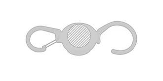 Crochet avec mousqueton en plastique recyclée Pren - Marquage Recto