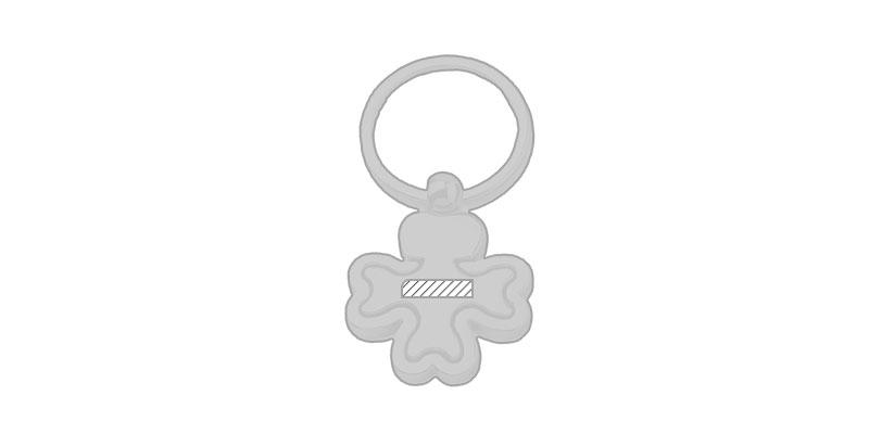 OBG.PUB - Porte-clés de format trèfle en métal Luckfor - Marquage Recto Porte-clés de format trèfle en métal Luckfor - Marquage Recto