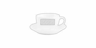 Tasse avec sous-tasse 210ml en céramique Kennio - Marquage Recto