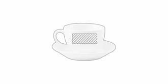 Tasse avec sous-tasse 210ml en céramique Kennio - Marquage Verso