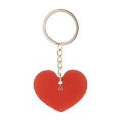 OBG PUB - Porte-clés en acier inox recyclé en forme cœur Lea