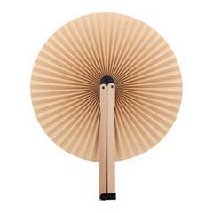 OBG PUB - Éventail en papier kraft avec manche en bois Jodia