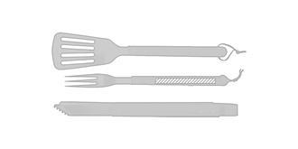 Ensemble à barbecue de 3 pièces Matrin - Impression sur fourchette