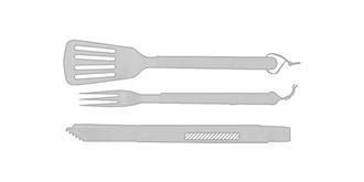 Ensemble à barbecue de 3 pièces Matrin - Impression sur manche pince