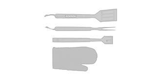 Ensemble à barbecue de 5 pièces en polyester Gril - Impression sur manche spatule