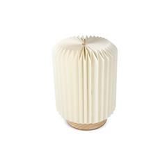 OBG PUB - Lampe LED en papier pliable sur socle en bois Mizz