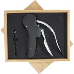 OBG PUB - Tire-bouchon acier inoxydable coffret bambou Neby