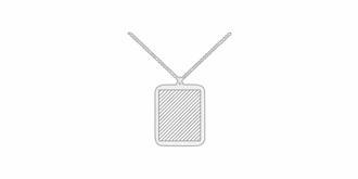 Collier strass avec photo et gravure personnalisée - Marquage Verso