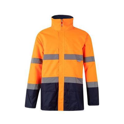 Parka bicolore en polyester avec finition PU Noras Orange / Bleu marine
