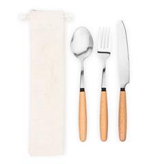 OBG PUB - Set de couverts de 3 pièces en bois d'acacia Boner