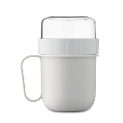 Gobelet lunchbox en PP avec couvercle 450 ml Lorio Blanc