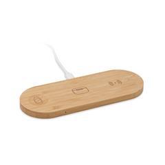 OBG PUB - Chargeur sans fil 3 en 1 en bambou de 15W Solen