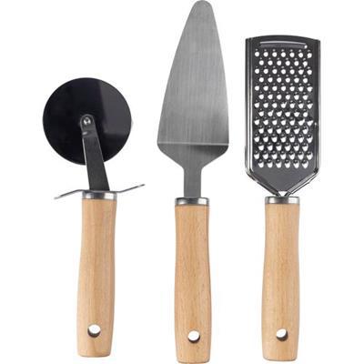 OBG PUB - Set ustensile de cuisine en métal et en bois Izkoa Bois Set ustensile de cuisine en métal et en bois Izkoa Bois