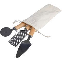 Set ustensile de cuisine en métal et en bois Izkoa