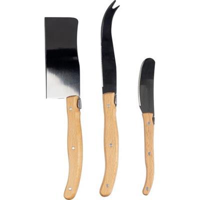 OBG PUB - Set de 3 couteaux de service en bois et acier Meda Set de 3 couteaux de service en bois et acier Meda
