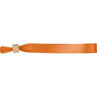 Bracelet en RPET avec fermeture clip en bambou Vio Orange