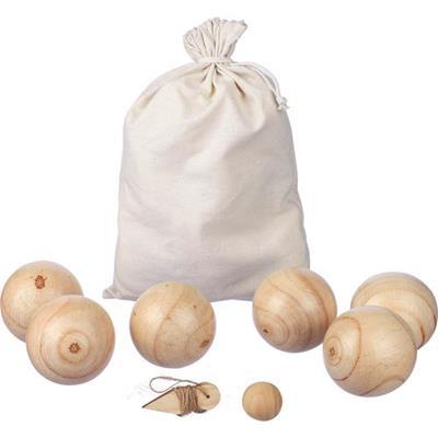 Set jeu de boules en bois avec étui en coton Zeola