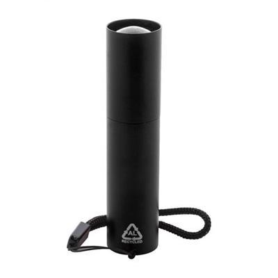Lampe de poche rechargeable en alu recyclé Fiago Noir