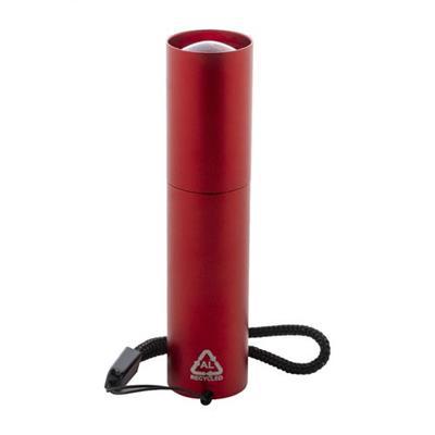 Lampe de poche rechargeable en alu recyclé Fiago Rouge