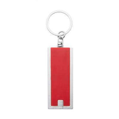 OBG.PUB - Porte-clés en ABS recyclé avec lampe torche Vieno Rouge Porte-clés en ABS recyclé avec lampe torche Vieno Rouge